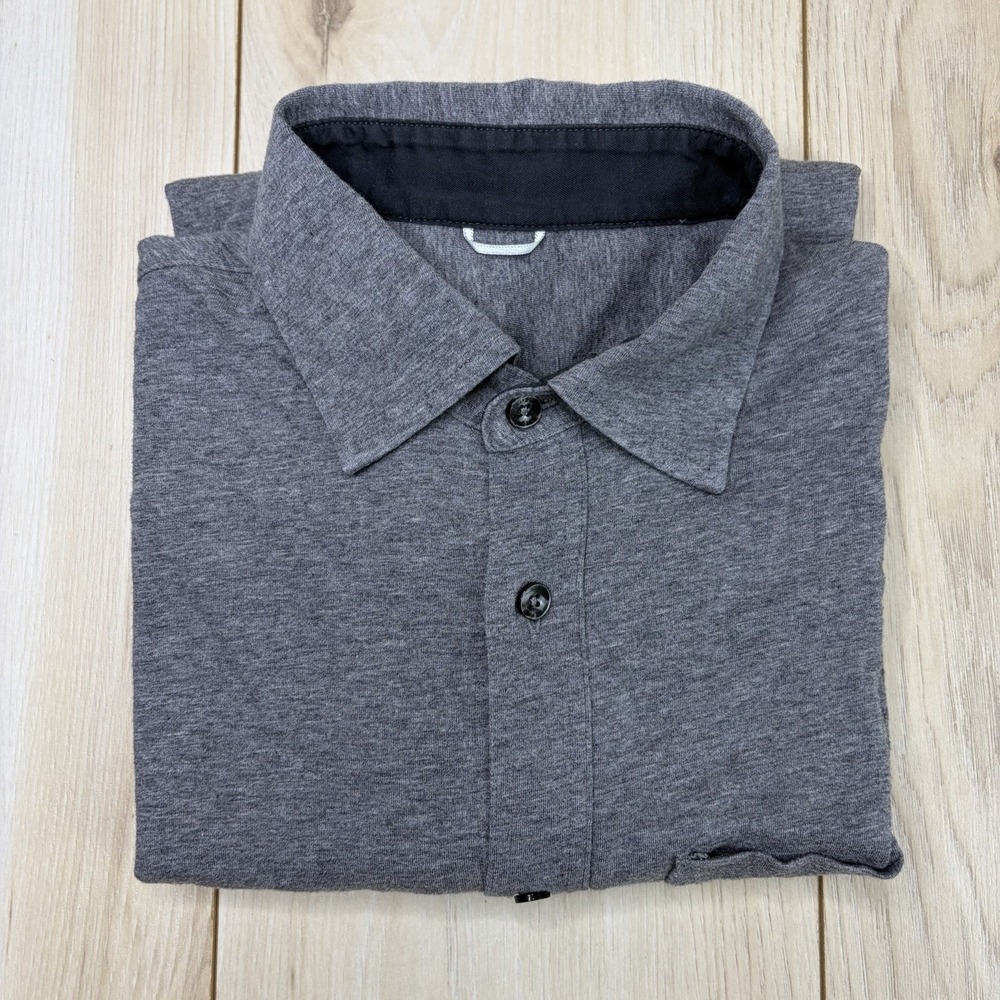 KIT AND ACE Men's Gray Long Sleeve Knit Button Down Shirt Size Medium